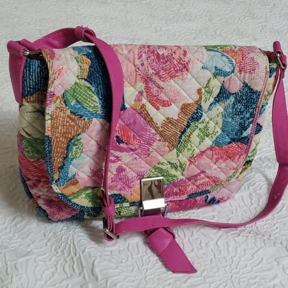 Vera Bradley Carson Pink Multicolor Superbloom Shoulder Purse